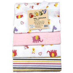 HÜTTE & CO Molleton Doekjes 4-pack Roze -Kleine Wondertjes huette amp co molleton doekjes 4 pack roze a312688 2