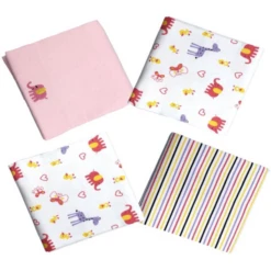 HÜTTE & CO Molleton Doekjes 4-pack Roze -Kleine Wondertjes huette amp co molleton doekjes 4 pack roze a312688 3