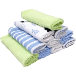 HÜTTE & CO Washandjes 10 Pakjes Blauw