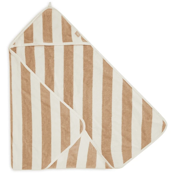 Jollein Badhanddoek Met Kap Stripe Terry 75x75cm Biscuit 2 Jollein Badhanddoek Met Kap Stripe Terry 75x75cm Biscuit - Afbeelding 2