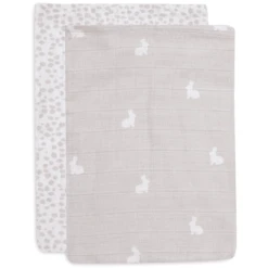 Jollein Flanellen Mousseline 2-pack Gestippeld Rabbit Nougat -Kleine Wondertjes jollein flanellen mousseline 2 pack gestippeld rabbit nougat a385569 3