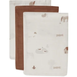 Jollein Flanellen Mousseline 3-Pack Boerderij -Kleine Wondertjes jollein flanellen mousseline 3 pack boerderij a385572 4