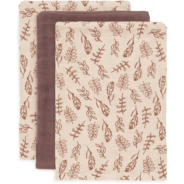 Jollein Gaas Washandje 3-pack Meadow Kastanje 4 Jollein Gaas Washandje 3-pack Meadow Kastanje - Afbeelding 4