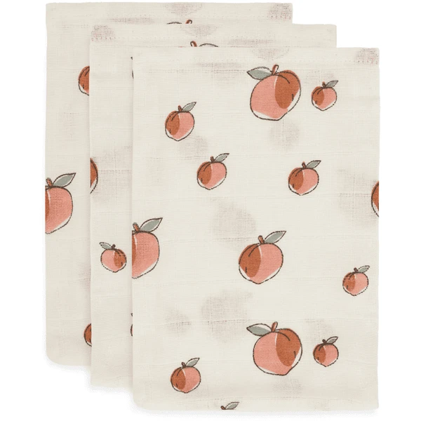 Jollein Gaas Washandje 3-Pack Peach 2 Jollein Gaas Washandje 3-Pack Peach - Afbeelding 2