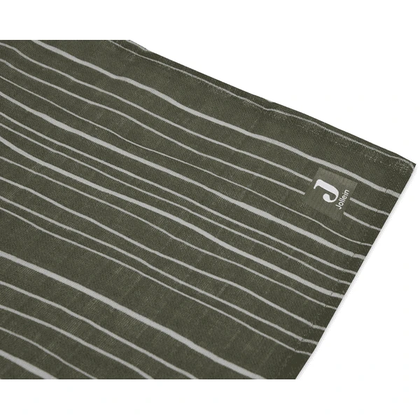 Jollein Gaasdeken Mousseline 115x115 Cm Stripe Leaf Green 4 Jollein Gaasdeken Mousseline 115x115 Cm Stripe Leaf Green - Afbeelding 4