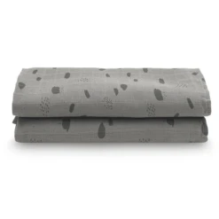 Jollein Gaasluiers 2-pack Spot Stormgrijs 110x110cm -Kleine Wondertjes jollein gaasluiers 2 pack spot stormgrijs 110x110cm a300545 2