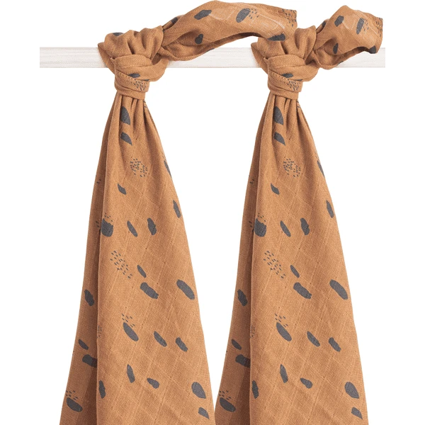 Jollein Gaasluiers 2-pack Vlekcaramel 110x110cm 2 Jollein Gaasluiers 2-pack Vlekcaramel 110x110cm - Afbeelding 2