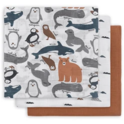 Jollein Gaasluiers 3-pack Polar 70x70cm -Kleine Wondertjes jollein gaasluiers 3 pack polar 70x70cm a300230 4