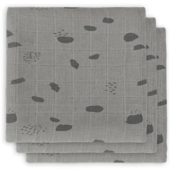 Jollein Gaasluiers 3-pack Spot Stormgrijs 70x70cm -Kleine Wondertjes jollein gaasluiers 3 pack spot stormgrijs 70x70cm a300199 2