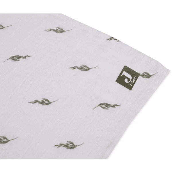 Jollein Knuffeldeken Mousseline 115x115 Cm Olive - Leaf Green 4 Jollein Knuffeldeken Mousseline 115x115 Cm Olive - Leaf Green - Afbeelding 4