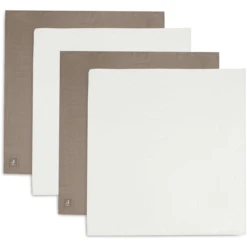 Jollein Pak Van 4 Gaasdoek Bamboe Katoen 70x70cm Biscuit/Ivory