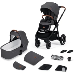 Kinderkraft Combi Kinderwagen EVERYDAY 2 In 1 Donkergrijs Black Frame