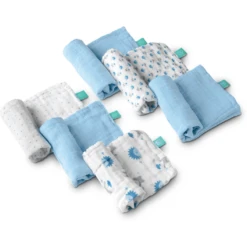 KOALA BABY CARE ® Mousseline Doek Soft Touch 30 X 30 Cm 6-pack - Blauw -Kleine Wondertjes koala baby care mousseline doek soft touch 30 x 30 cm 6 pack blauw a408319 3