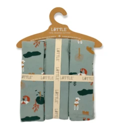 LITTLE Molle Doekjes 3 Stuk Biologische Bosdieren Green Tea