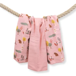 LITTLE Molleton Doeken 3-pack Bosdieren Powder Rose -Kleine Wondertjes little molleton doeken 3 pack bosdieren powder rose a329257 3