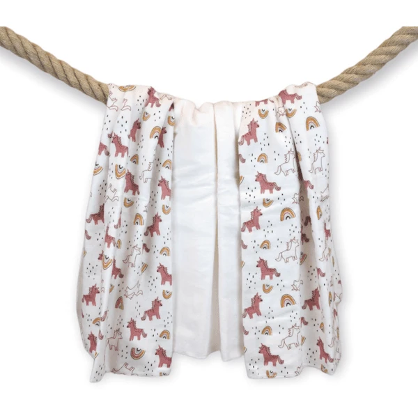 LITTLE Molleton Doekjes 3-Pack Regenboog White 2 LITTLE Molleton Doekjes 3-Pack Regenboog White - Afbeelding 2