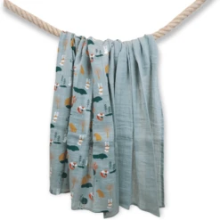 LITTLE Puck Doekjes 2-pack Bosdieren Green Thee -Kleine Wondertjes little puck doekjes 2 pack bosdieren green thee a329248 3