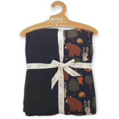 LITTLE Puckdoekjes 2 Stuk Organisch Forest Blauw-grijs -Kleine Wondertjes little puckdoekjes 2 stuk organisch forest blauw grijs a329252 2