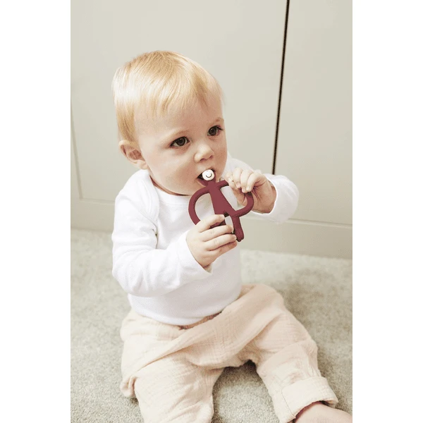 Matchstick Monkey Bijtring Aap Original , Wijnrood 2 Matchstick Monkey Bijtring Aap Original , Wijnrood - Afbeelding 2