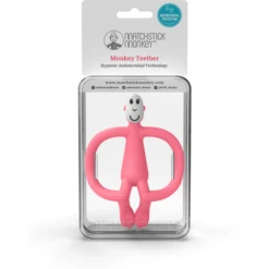 Matchstick Monkey Bijtring Aap, Roze -Kleine Wondertjes matchstick monkey bijtring aap roze a369702 4