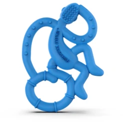 Matchstick Monkey Bijtring Aapje Mini, Blauw -Kleine Wondertjes matchstick monkey bijtring aapje mini blauw a369617 2