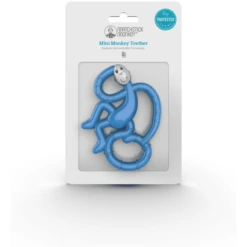 Matchstick Monkey Bijtring Aapje Mini, Blauw -Kleine Wondertjes matchstick monkey bijtring aapje mini blauw a369617 4