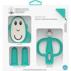 Matchstick Monkey Bijtring Starter Set Aap, Groen -Kleine Wondertjes matchstick monkey bijtring starter set aap groen a369703 4
