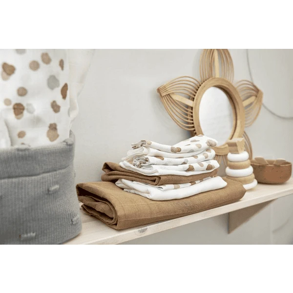 Meyco Muslin Gaasluiers 3 Pak Vlekken Neutraal 2 Meyco Muslin Gaasluiers 3 Pak Vlekken Neutraal - Afbeelding 2