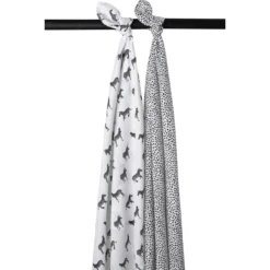 Meyco Swaddles 2-pack Zebra Animal / Cheetah 120x120 Cm