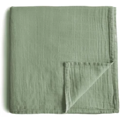 Mushie Wikkeldoek Mousseline Groen 120 X120 Cm