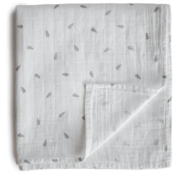 Mushie Wikkeldoek Mousseline Leaves 120 X120 Cm