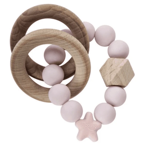 Nibbling Bijt- En Rammelring STELLAR Baby Roze 1 Nibbling Bijt- En Rammelring STELLAR Baby Roze