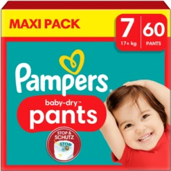 Pampers® Pampers Baby-Dry Broekjes, Maat 7 Extra Large 17+ Kg, Maxi Pack (1 X 60 Broekjes