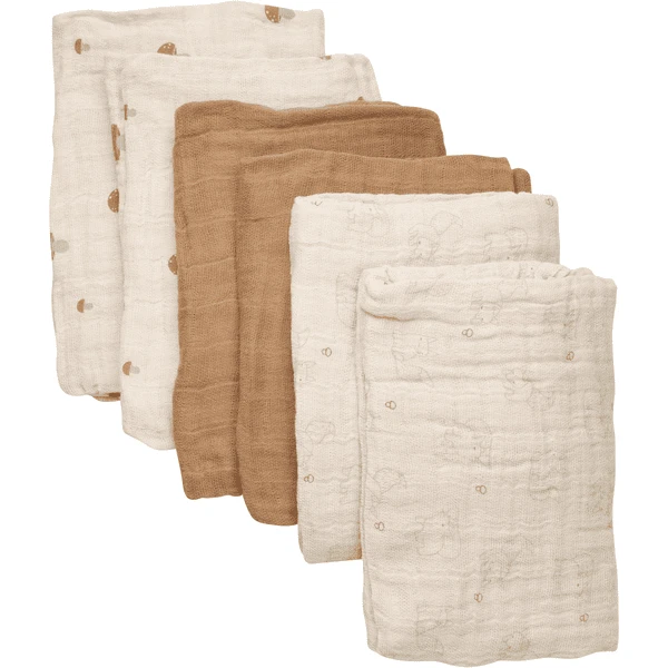 Pippi Mousseline Doeken Set Van 6 Almond 2 Pippi Mousseline Doeken Set Van 6 Almond - Afbeelding 2