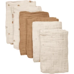 Pippi Mousseline Doeken Set Van 6 Almond 9 Pippi Mousseline Doeken Set Van 6 Almond -Kleine Wondertjes pippi mousseline doeken set van 6 almond a389398 4
