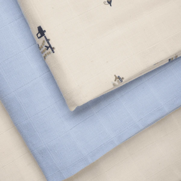 Pippi Mousseline Doekjes 3 Pak Baby Blauw 3 Pippi Mousseline Doekjes 3 Pak Baby Blauw - Afbeelding 3