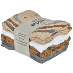 Pippi Muslin Wipes Pack Van 8 Sand Shell