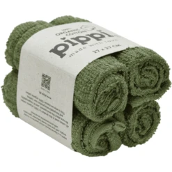 Pippi Washandje Diep Korstmos Green 4-pack -Kleine Wondertjes pippi washandje diep korstmos green 4 pack a311667 1