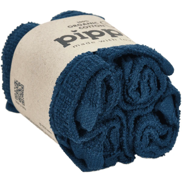 Pippi Washandjes 4-pack Donkerblauw 2 Pippi Washandjes 4-pack Donkerblauw - Afbeelding 2