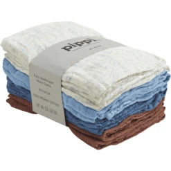 Pippi Washandjes 8-Pack Lucht Blauw