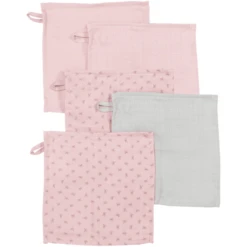 Roba Washandenset Van 5 Lil Planet Roze 25 X 25 Cm