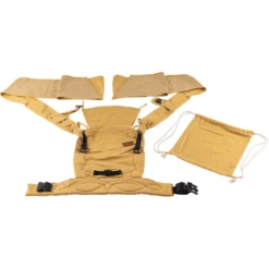 SCHMUSEWOLKE Draagzak Half Buckle Botanisch Golden Linnen -Kleine Wondertjes schmusewolke draagzak half buckle botanisch golden linnen a371900 3