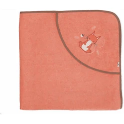 Sterntaler Badcape Met Capuchon Enna Uni Koraal 100 X 100 Cm -Kleine Wondertjes sterntaler badcape met capuchon enna uni koraal 100 x 100 cm a351503 2