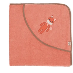 Sterntaler GOTS Badhanddoek Met Kap Enna Uni Koraal 80 X 80 Cm