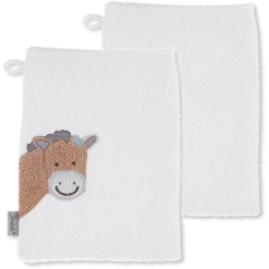 Sterntaler Washandje 2-pack Paulline Wit -Kleine Wondertjes sterntaler washandje 2 pack paulline wit a301133 3