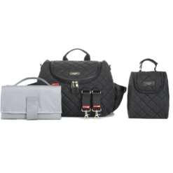 Storksak Luiertas Rugzak Poppy Quilt Black -Kleine Wondertjes storksak luiertas rugzak poppy quilt black a276965 1