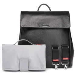 Storksak Luiertas Rugzak St James Leather Black -Kleine Wondertjes storksak luiertas rugzak st james leather black a260422 4