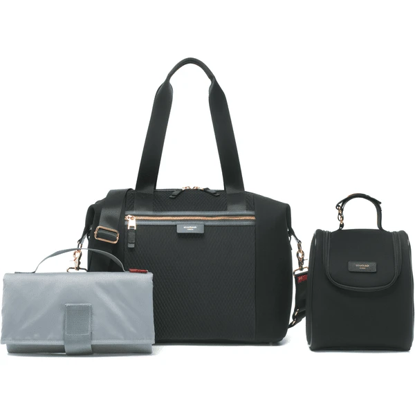 Storksak Luiertas Stevie Luxe Black Scuba - Zwart 2 Storksak Luiertas Stevie Luxe Black Scuba - Zwart - Afbeelding 2