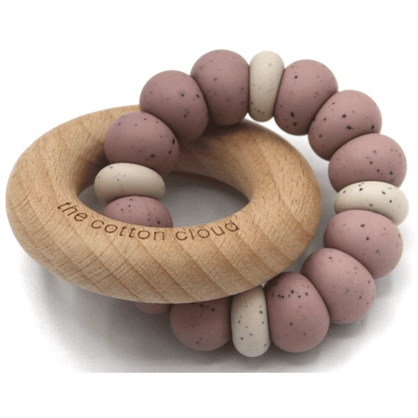 The Cotton Cloud Bijtring Snoepje, Dusty Mauve 1 The Cotton Cloud Bijtring Snoepje, Dusty Mauve