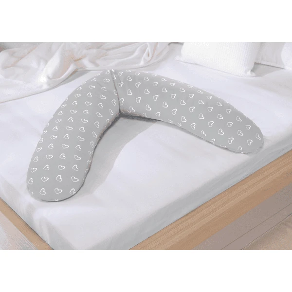 THERALINE Voedingskussen Comfort Harten Grijs 2 THERALINE Voedingskussen Comfort Harten Grijs - Afbeelding 2